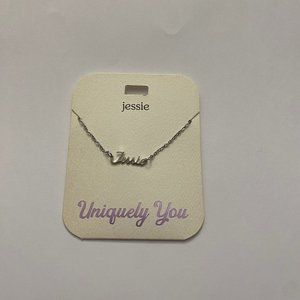 NWT Jessie Personalized Name Silver Pendant 16-20" Necklace Uniquely You
